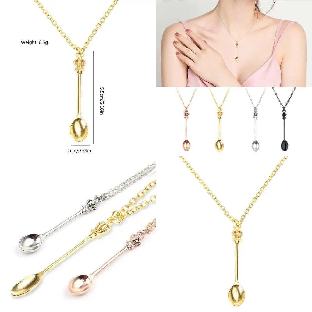 A52E Adjustable Mini Crowns Spoon Necklace Vintage Mini Teaspoon Pendant Necklace
A52E Adjustable Mini Crowns Spoon Necklace Vintage Mini Teaspoon Pendant Necklace
