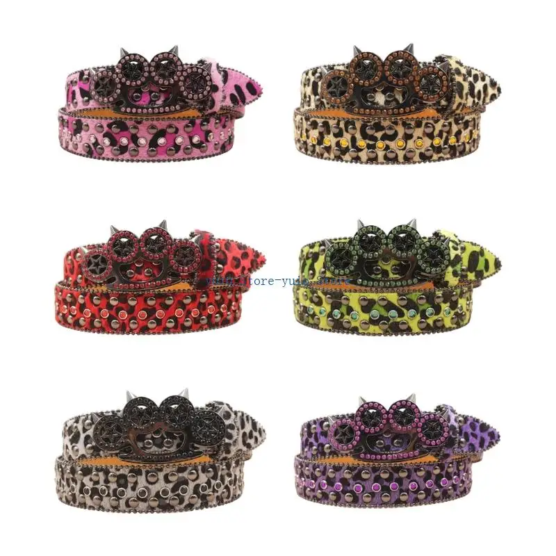 X7XB Men Women's Western Charm Belt Studded Rhinestones Animal Print Waist Cincher
X7XB Men Women's Western Charm Belt Studded Rhinestones Animal Print Waist Cincher