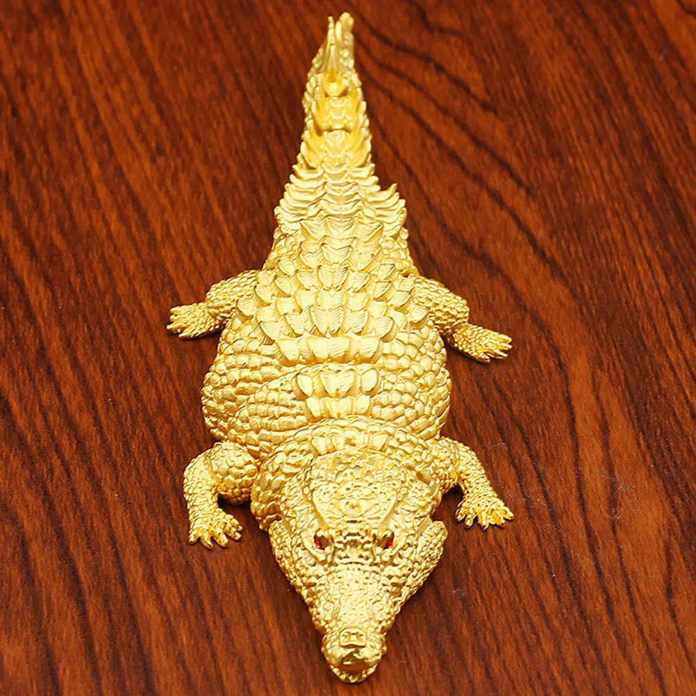 Gold Alligator Good Luck Figure Sculpture With Movable Joints Tea Pet Decor For Home Office Desk Brass Animal Statues
Gold Alligator Good Luck Figure Sculpture With Movable Joints Tea Pet Decor For Home Office Desk Brass Animal Statues