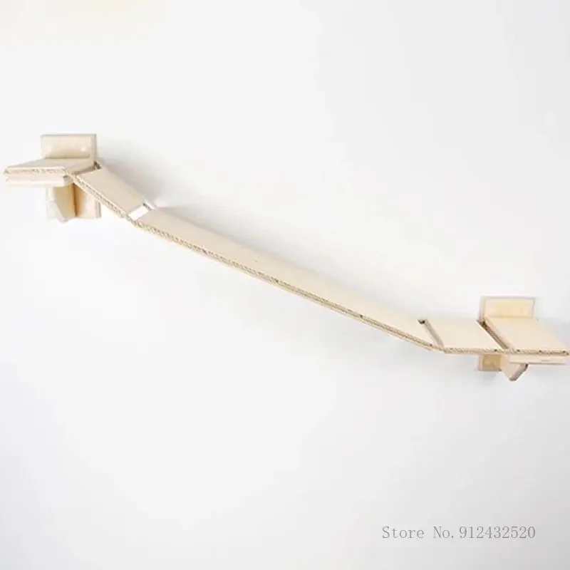 Wall cat climbing frame wall mounted suspension bridge swing ladder pet aerial passage wooden cats climbing ladder, 1Pc
Wall cat climbing frame wall mounted suspension bridge swing ladder pet aerial passage wooden cats climbing ladder, 1Pc