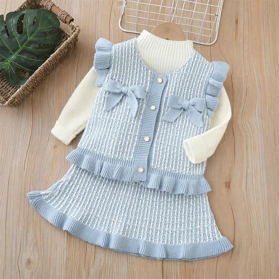 Girls Woolen Jersey Clothes Sets Spring Autumn Children Knitted Vest Sweaters Skirt 3pcs Dress Suit For Baby Princess Outfit Kid
Girls Woolen Jersey Clothes Sets Spring Autumn Children Knitted Vest Sweaters Skirt 3pcs Dress Suit For Baby Princess Outfit Kid