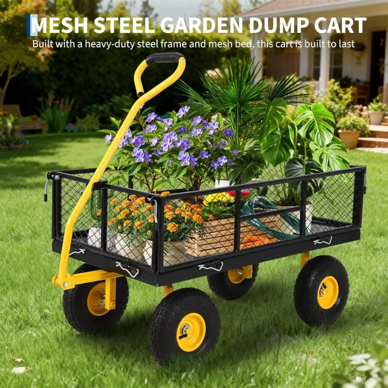 US Shipping Hot New 900 Lbs Heavy Duty Steel Garden Cart Utility Wagon with Removable Mesh Sides Flatbed Convertible and 180
US Shipping Hot New 900 Lbs Heavy Duty Steel Garden Cart Utility Wagon with Removable Mesh Sides Flatbed Convertible and 180
