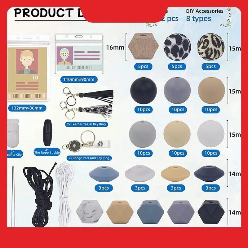 A32HOT-112 Pcs DIY Necklace Bracelet Silicone Beaded For Keychain Making, For Id Badge Holder
A32HOT-112 Pcs DIY Necklace Bracelet Silicone Beaded For Keychain Making, For Id Badge Holder