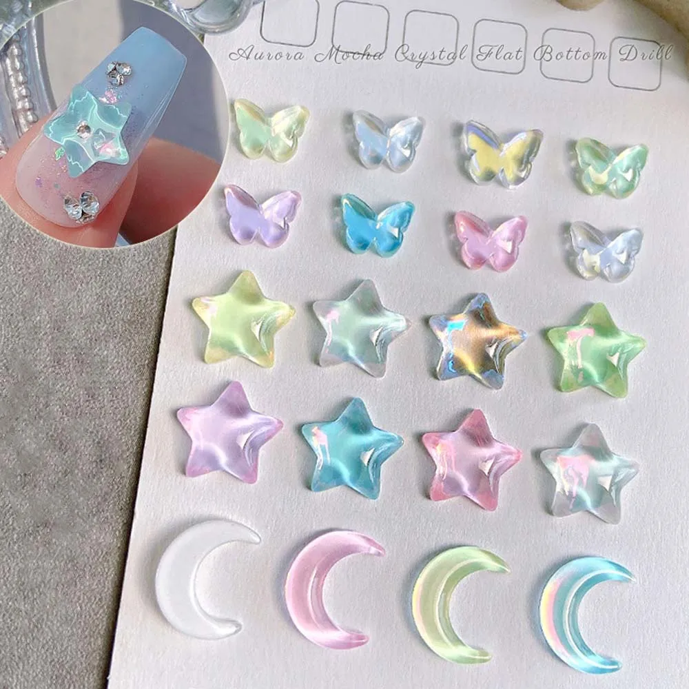 20Pcs Crescent Moon Nail Art Charm 3D Star Butterfly Resin Crystal clear Gradient Nail Decoration DIY Dreamy Nail Accessories
20Pcs Crescent Moon Nail Art Charm 3D Star Butterfly Resin Crystal clear Gradient Nail Decoration DIY Dreamy Nail Accessories