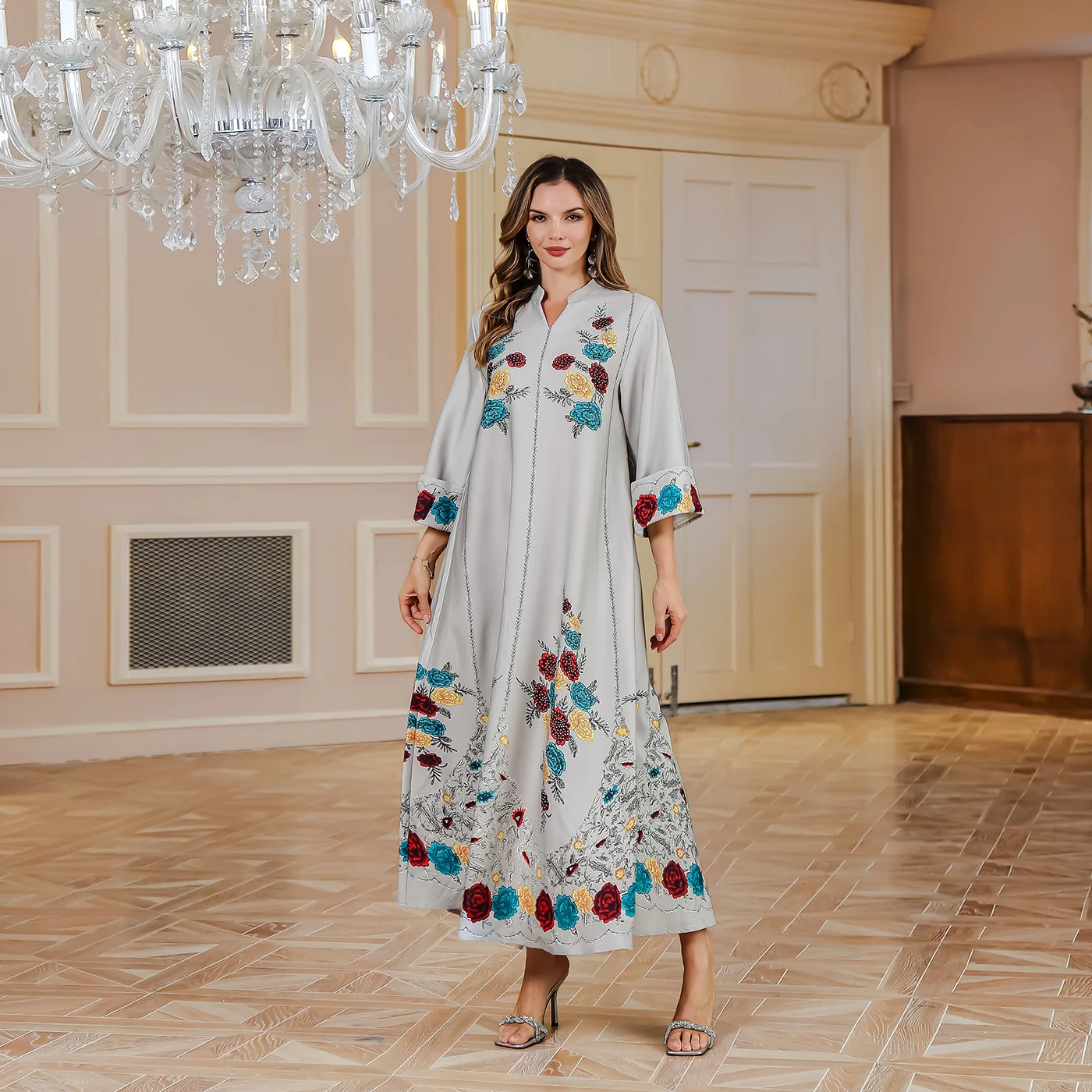 Oriental embroidery dress, fashion print vintage collar Abaya maxi dress, Long sleeve women loose dress, oversized gown robe, ve
Oriental embroidery dress, fashion print vintage collar Abaya maxi dress, Long sleeve women loose dress, oversized gown robe, ve