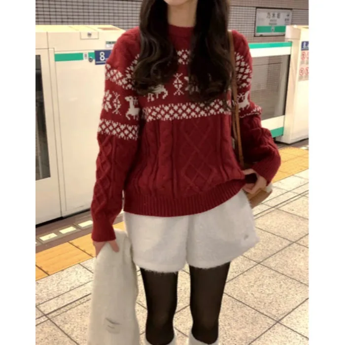 Red Knitted Sweater Women's round Ne Turtlene Twist Color Blo Vintage Design Casual Faionable All-Match Autumn Winter...
Red Knitted Sweater Women's round Ne Turtlene Twist Color Blo Vintage Design Casual Faionable All-Match Autumn Winter...