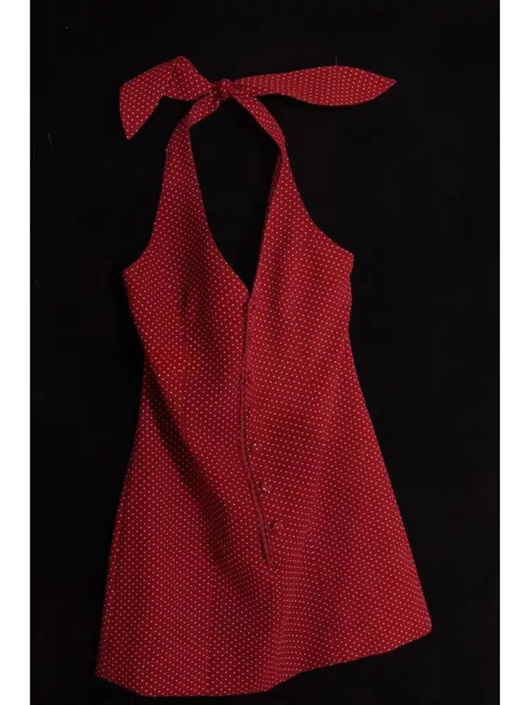 Red Polka Dot Neck Hanging Strap Vest Unique Anti-Aging Gentle Tea System Super Beautiful Top French Style Casual Summer Wear
Red Polka Dot Neck Hanging Strap Vest Unique Anti-Aging Gentle Tea System Super Beautiful Top French Style Casual Summer Wear