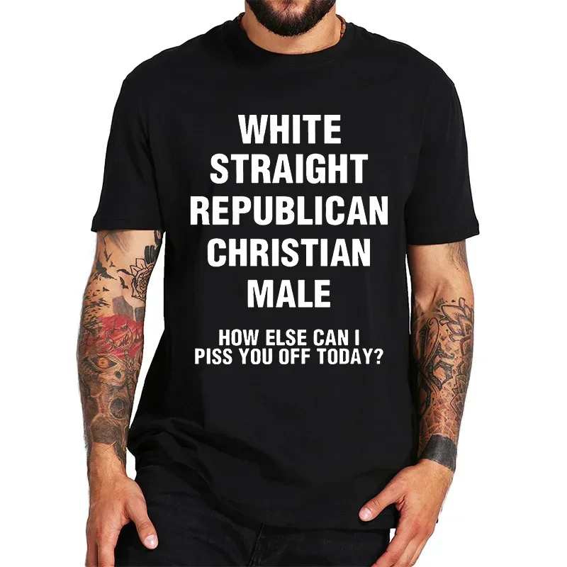 White Straight Republican Male Funny Christian T-Shirt Print Mens Tops & Tees Christian T-shirts Oversized Shirts Brand T Shirt
White Straight Republican Male Funny Christian T-Shirt Print Mens Tops & Tees Christian T-shirts Oversized Shirts Brand T Shirt