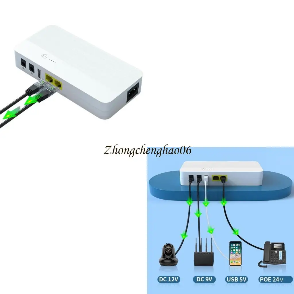 8000mAh 29.6Wh POE24V USB5V DC9V/12V UPS Power Supply with Cable Cord for Router 601F
8000mAh 29.6Wh POE24V USB5V DC9V/12V UPS Power Supply with Cable Cord for Router 601F