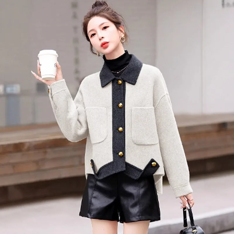 202, весна-осень-зима, новое ароматное серое шерстяное пальто знаменитостей, женская короткая утолщенная шерстяная куртка
202, весна-осень-зима, новое ароматное серое шерстяное пальто знаменитостей, женская короткая утолщенная шерстяная куртка