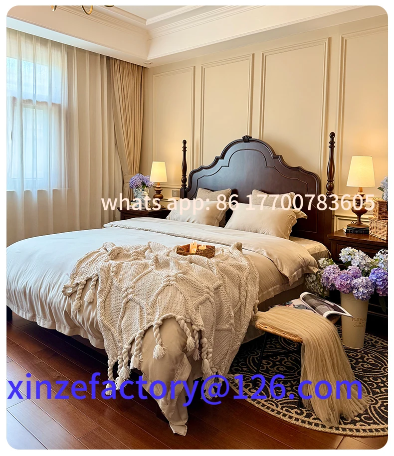 Customizable American French retro all solid wood bed 1.8 meters double bed master bedroom wedding bed
Customizable American French retro all solid wood bed 1.8 meters double bed master bedroom wedding bed