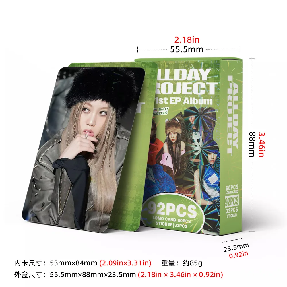 92Pcs/Set ALLDAY PROJECT Idol Lomo Cards New Album HD Photocards Stickers ANNIE TARZZAN BAILEY WOOCHAN YOUNGSEO Fans Gift
92Pcs/Set ALLDAY PROJECT Idol Lomo Cards New Album HD Photocards Stickers ANNIE TARZZAN BAILEY WOOCHAN YOUNGSEO Fans Gift