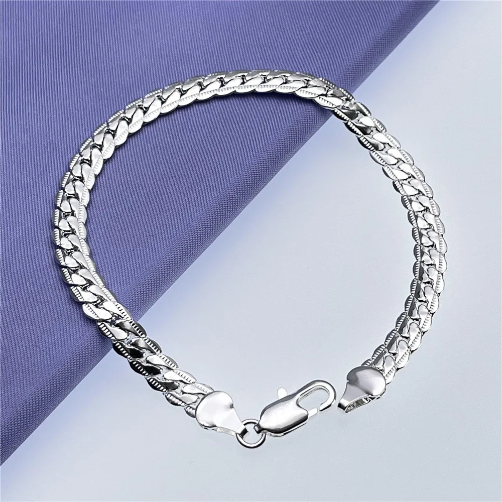 New charms 925 Sterling Silver unique 5MM Braided Bracelets For Women Men Fashion Wedding Party Jewelry Holiday classic Gifts
New charms 925 Sterling Silver unique 5MM Braided Bracelets For Women Men Fashion Wedding Party Jewelry Holiday classic Gifts