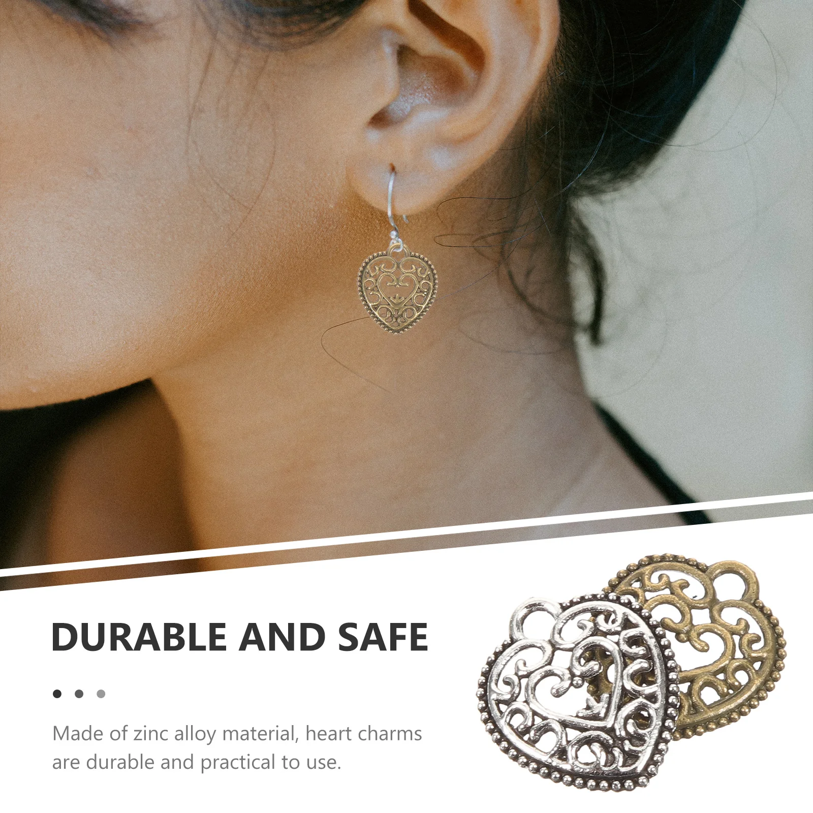 100Pcs Heart Charms Hollow Pendant Jewelry Charms DIY Necklace Bracelet Making Accessories Jewelry Pendant Decoration
100Pcs Heart Charms Hollow Pendant Jewelry Charms DIY Necklace Bracelet Making Accessories Jewelry Pendant Decoration