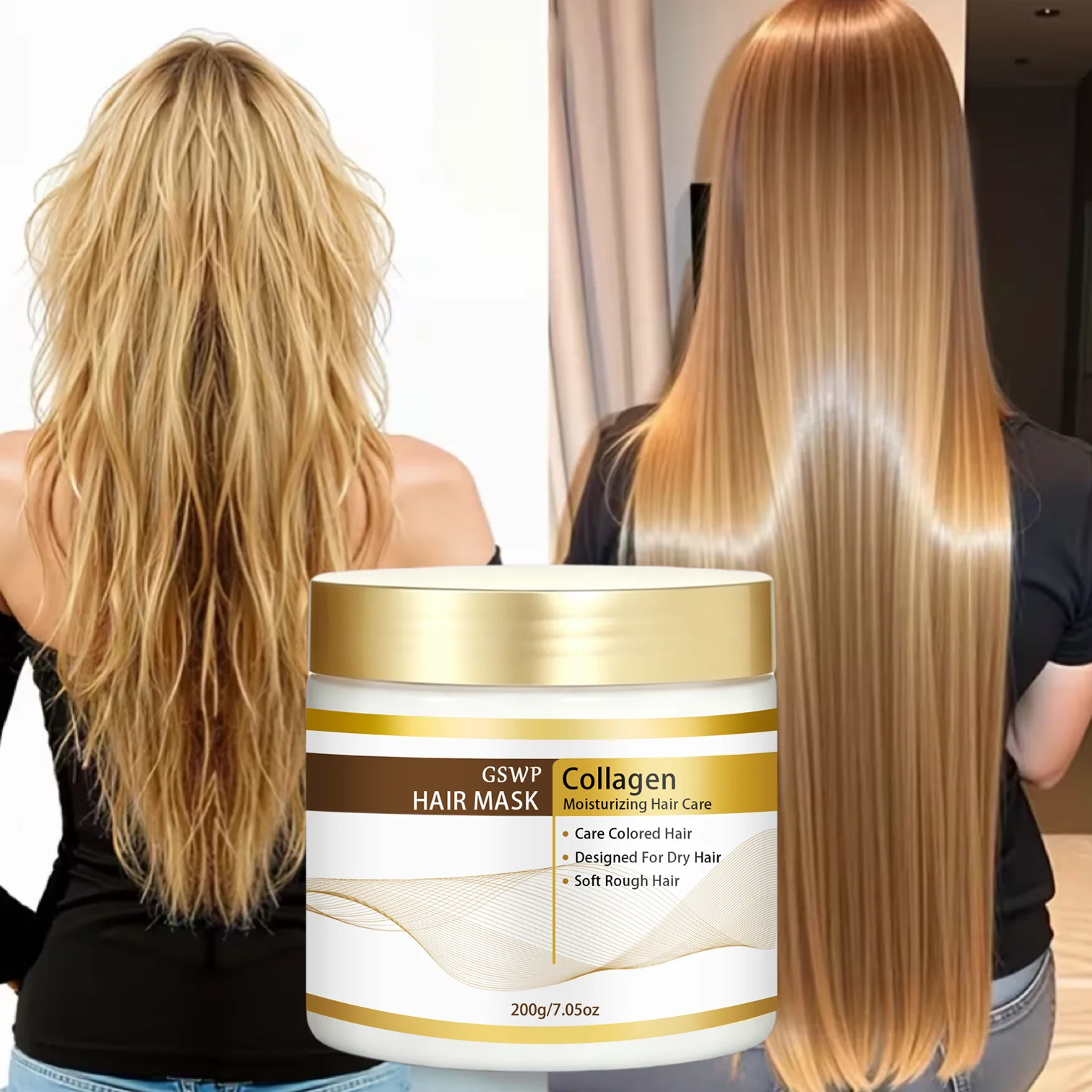 GSWP Collagen Hair Mask,withFor Dyed Bleached Hair Anti Fade Nourish Moisturizing Silky Hair Treatment.200g
GSWP Collagen Hair Mask,withFor Dyed Bleached Hair Anti Fade Nourish Moisturizing Silky Hair Treatment.200g