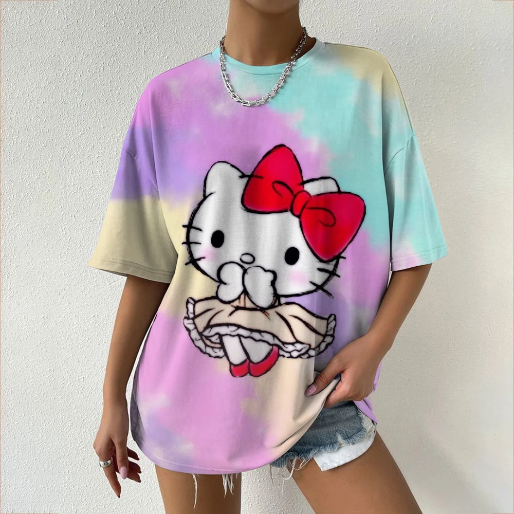 Hello Kitty couple short sleeved T-shirt women's fashionable street wear loose T-shirt Y2K millennium girl top
Hello Kitty couple short sleeved T-shirt women's fashionable street wear loose T-shirt Y2K millennium girl top