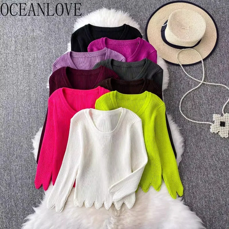 OCEANLOVE Autumn Winter Women Sweaters Candy Color Solid Basics Short Pullovers Korean Fashion Vintage Sexy Pull Femme
OCEANLOVE Autumn Winter Women Sweaters Candy Color Solid Basics Short Pullovers Korean Fashion Vintage Sexy Pull Femme