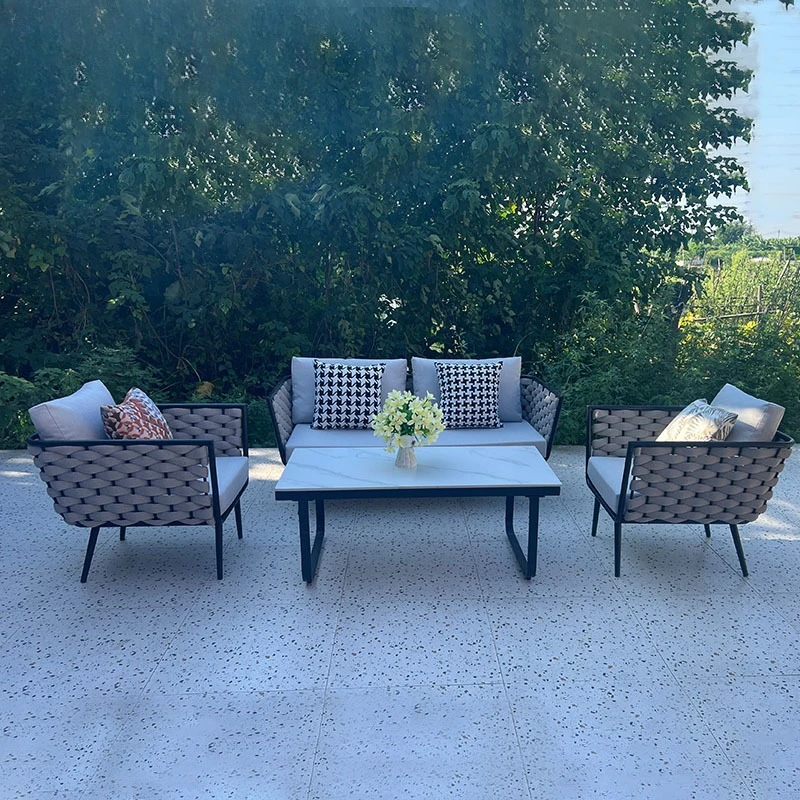 Outdoor Nordic sofa courtyard combination hotel villa terrace outdoor sun protection waterproof sun room rattan chair furniture 
Outdoor Nordic sofa courtyard combination hotel villa terrace outdoor sun protection waterproof sun room rattan chair furniture