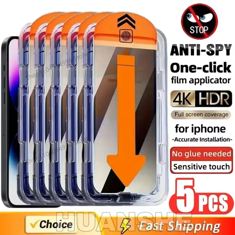 5PCS Dust Free Privacy Anti-spy Easy Install Glass Screen Protector for iPhone 17 17 Air 16 16e 15 14 13 12 11 Pro Max XR X
5PCS Dust Free Privacy Anti-spy Easy Install Glass Screen Protector for iPhone 17 17 Air 16 16e 15 14 13 12 11 Pro Max XR X