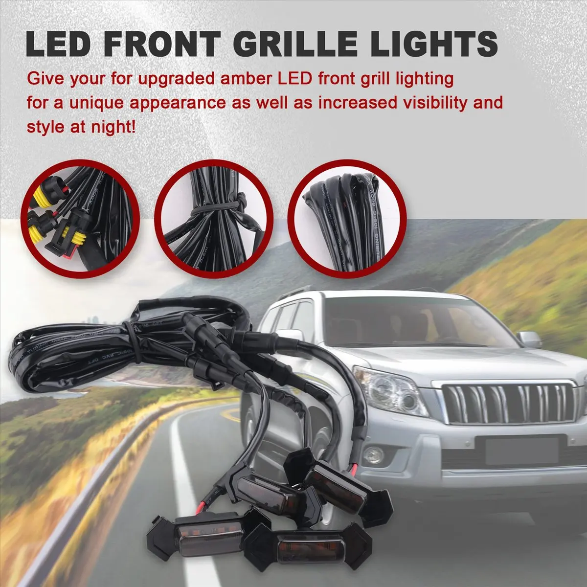 LED Front Grille Smoked Amber Light Daytime Running Lights Lamp Main in Car Light
LED Front Grille Smoked Amber Light Daytime Running Lights Lamp Main in Car Light