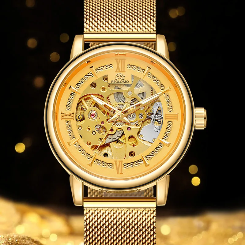 Men's automatic mechanical watch, European and American fashion hollow mechanical watch, woven mesh belt men's watch
Men's automatic mechanical watch, European and American fashion hollow mechanical watch, woven mesh belt men's watch