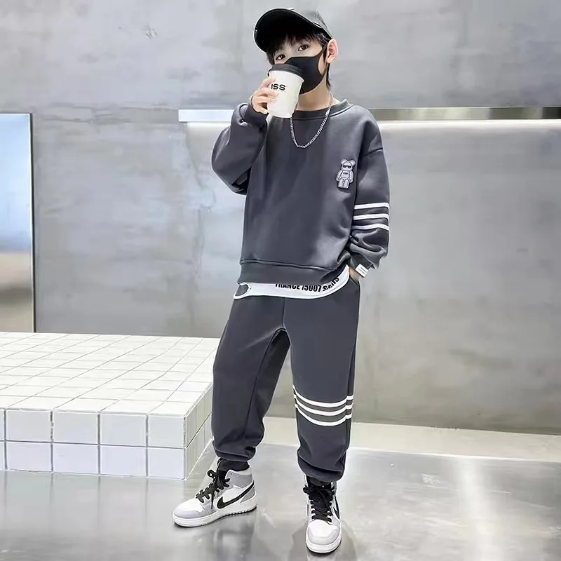 Autumn Children Boy Clothes Set Stripe Sweatshirts and Pants 2PCS Suit Teenage Girls Pullover Top Bottom Outfits Tracksuits
Autumn Children Boy Clothes Set Stripe Sweatshirts and Pants 2PCS Suit Teenage Girls Pullover Top Bottom Outfits Tracksuits