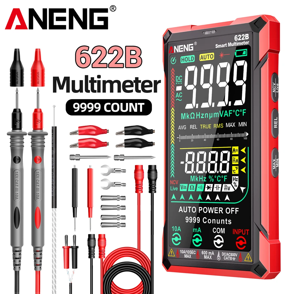ANENG 622B Multimeter 9999 Counts Infrared Laser Tester 10A Long Endurance Test NCV Voltage Diode Multitester Meter Analog Tools
ANENG 622B Multimeter 9999 Counts Infrared Laser Tester 10A Long Endurance Test NCV Voltage Diode Multitester Meter Analog Tools