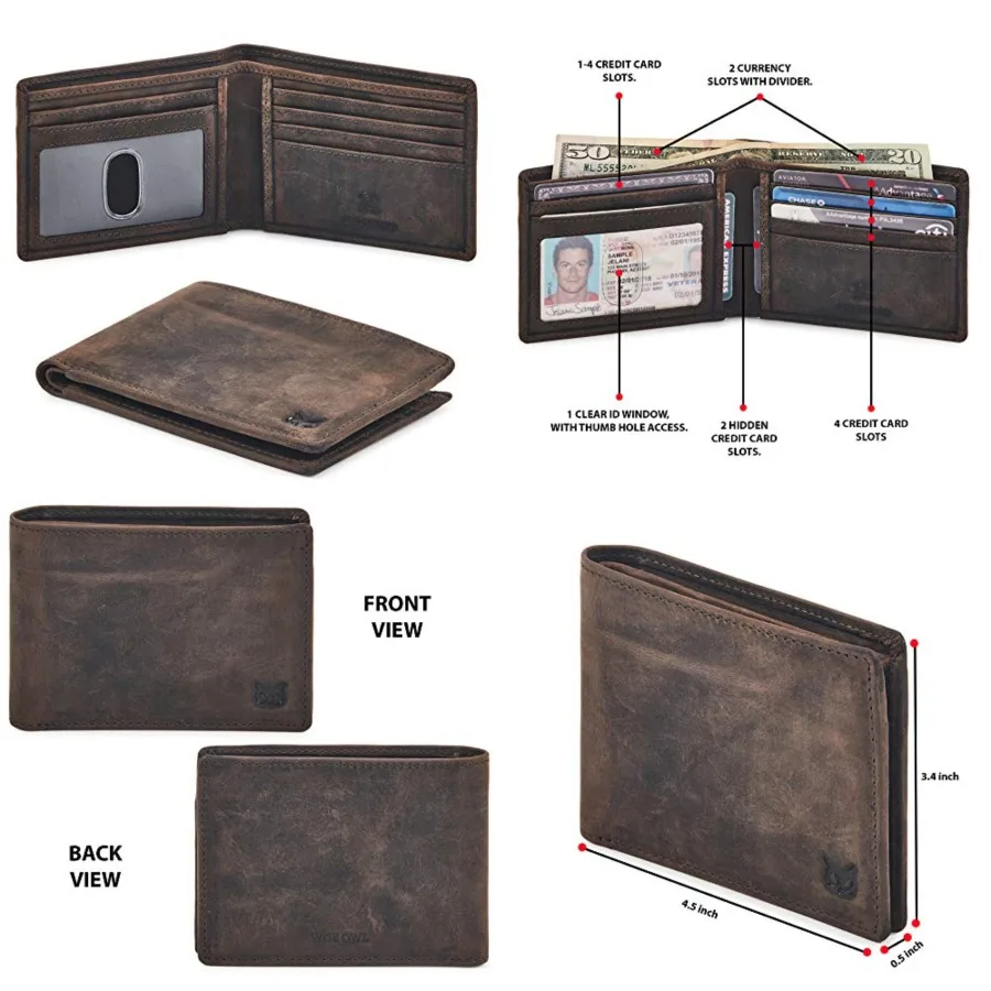Real Leather Mens Bifold Wallet RFID Blocking Slim Minimalist Front Pocket - Thin and Stylish with ID Window in Gift Box,Coffee
Real Leather Mens Bifold Wallet RFID Blocking Slim Minimalist Front Pocket - Thin and Stylish with ID Window in Gift Box,Coffee