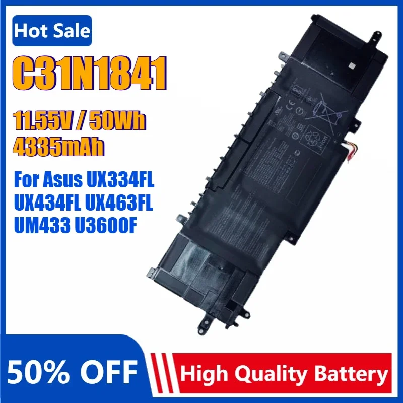 C31N1841 Laptop Battery For Asus UX433FAC UX433FLC UX434FLC UX434FQ Q407IQ Q427FL UM433DA UX333FAC UX334FL UX334FLC UX463FL U360
C31N1841 Laptop Battery For Asus UX433FAC UX433FLC UX434FLC UX434FQ Q407IQ Q427FL UM433DA UX333FAC UX334FL UX334FLC UX463FL U360
