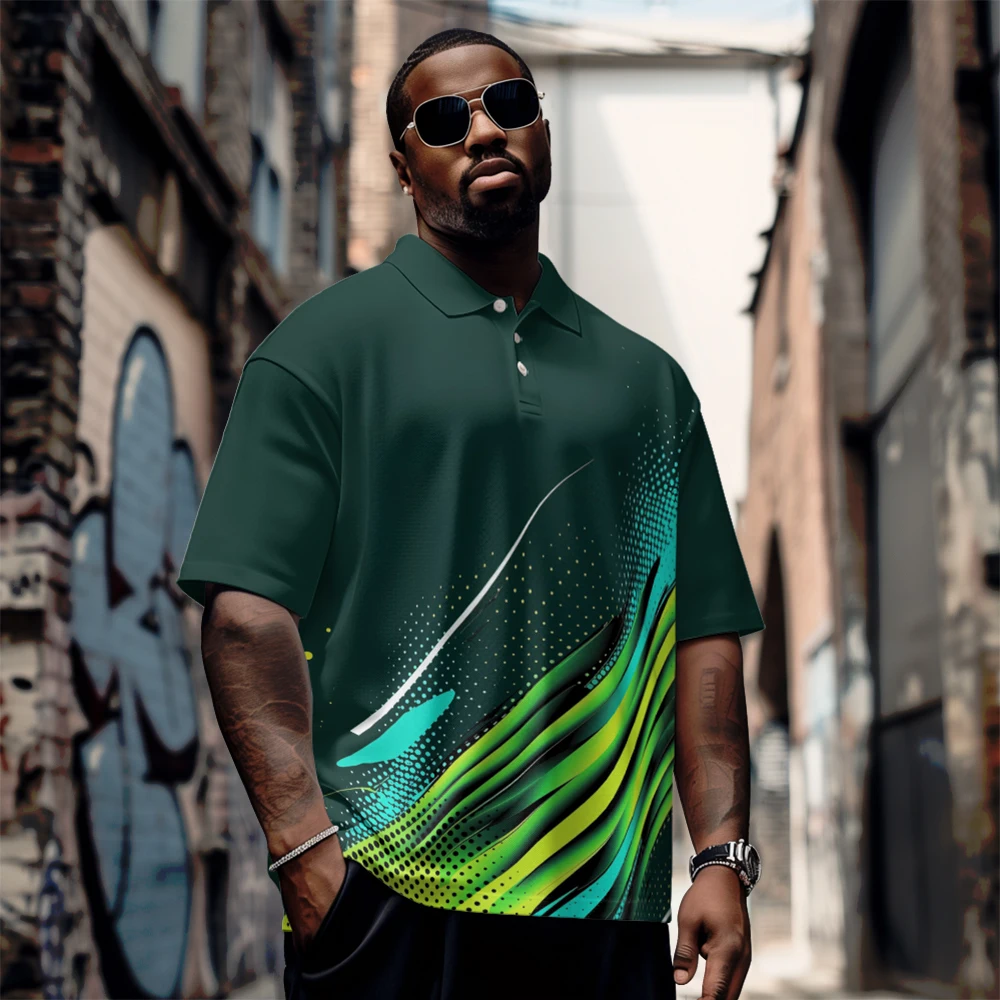 Plus Size Men's Summer Short Sleeve Lapel Street trend loose short-sleeved T-shirt Daily Casual Button Polo
Plus Size Men's Summer Short Sleeve Lapel Street trend loose short-sleeved T-shirt Daily Casual Button Polo