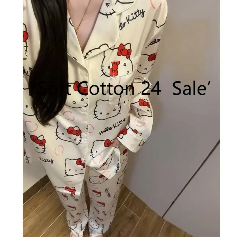 Летние женские пижамы Hello Kitty, милые брюки с длинными рукавами с героями мультфильмов Beth, комплект из двух предметов, можно носить вне дома.
Летние женские пижамы Hello Kitty, милые брюки с длинными рукавами с героями мультфильмов Beth, комплект из двух предметов, можно носить вне дома.