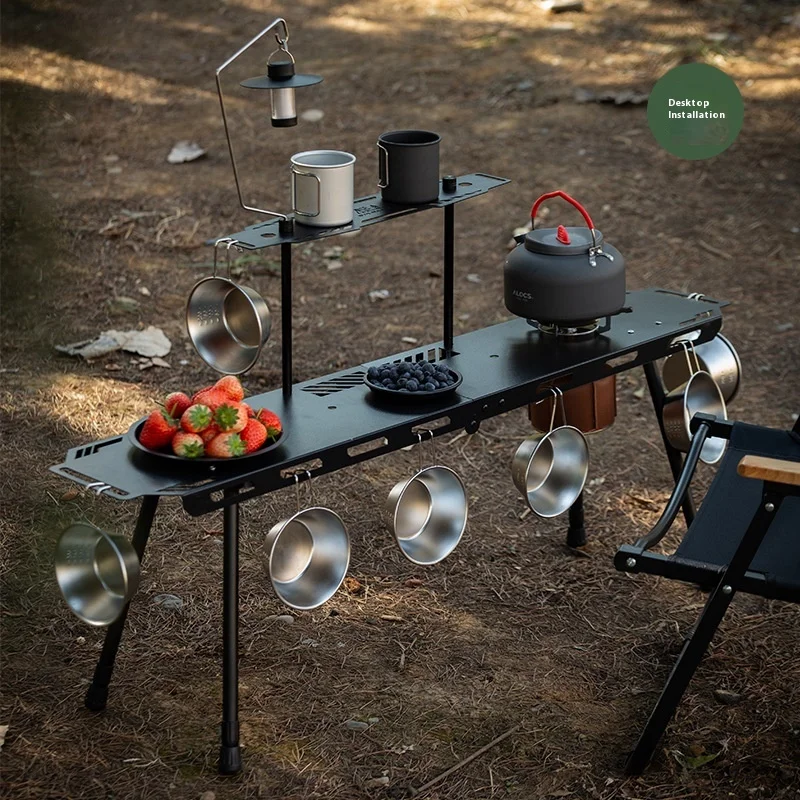 Outdoor folding table blackened steel burner table, portable camping multi-functional lifting tactical table
Outdoor folding table blackened steel burner table, portable camping multi-functional lifting tactical table