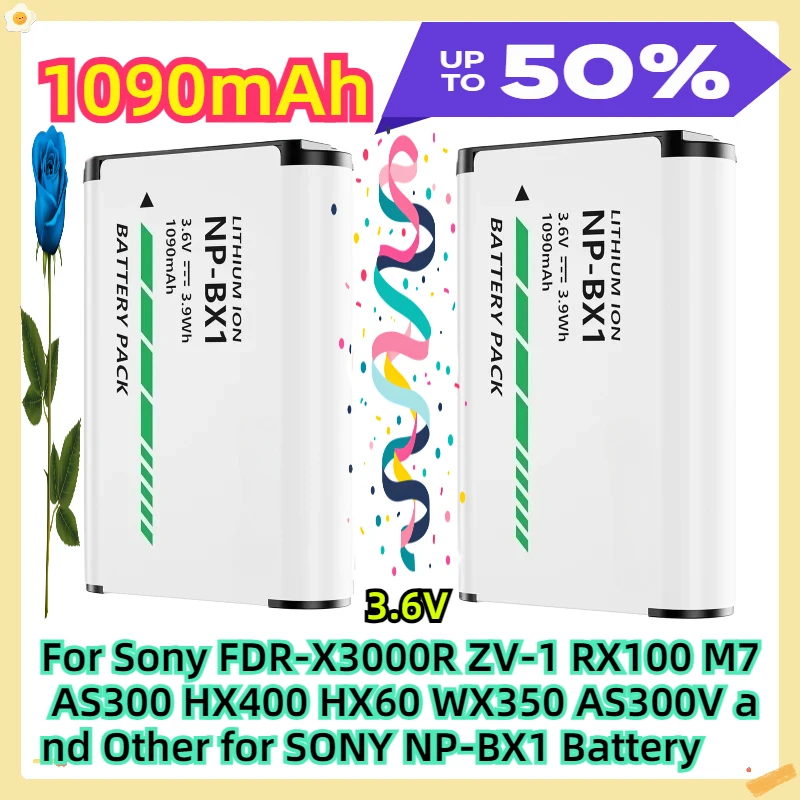 For Sony FDR-X3000R ZV-1 RX100 M7 AS300 HX400 HX60 WX350 AS300V and Other for SONY NP-BX1 Battery
For Sony FDR-X3000R ZV-1 RX100 M7 AS300 HX400 HX60 WX350 AS300V and Other for SONY NP-BX1 Battery