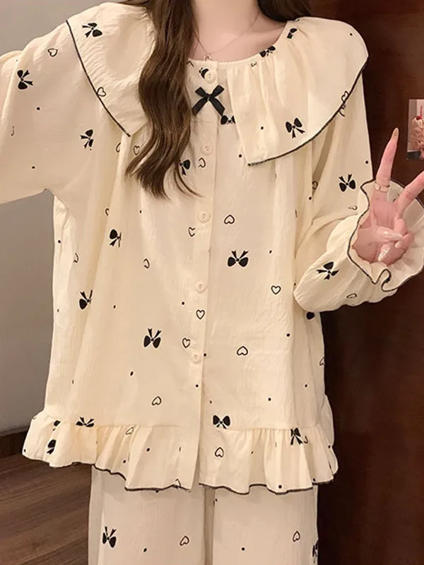 Long Sleeve Princess Style Sleepwear with Knot Loose Cotton Home Clothes for Girls Sweet Court Princess Cloud Cotton
Long Sleeve Princess Style Sleepwear with Knot Loose Cotton Home Clothes for Girls Sweet Court Princess Cloud Cotton