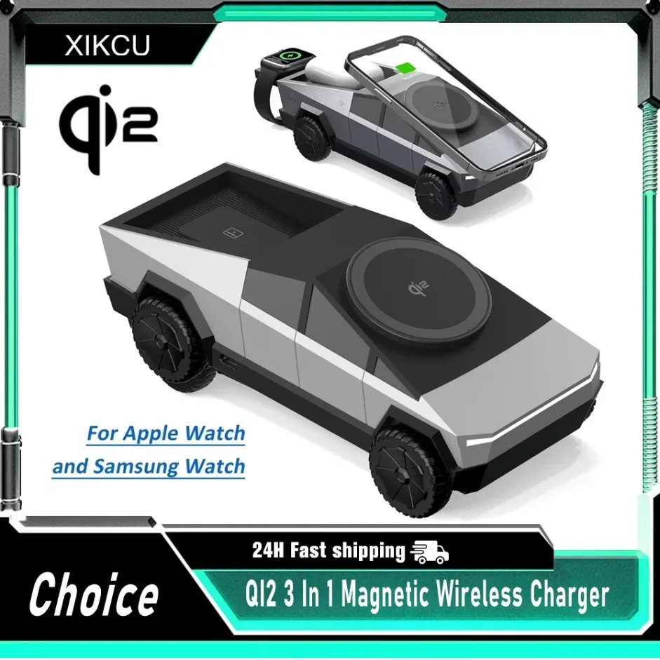 QI2 3 в 1, магнитное быстрое беспроводное зарядное устройство, настольная кибер-подставка для iPhone 17 16 Pro Max Apple и Samsung Watch Airpods Pro
QI2 3 в 1, магнитное быстрое беспроводное зарядное устройство, настольная кибер-подставка для iPhone 17 16 Pro Max Apple и Samsung Watch Airpods Pro