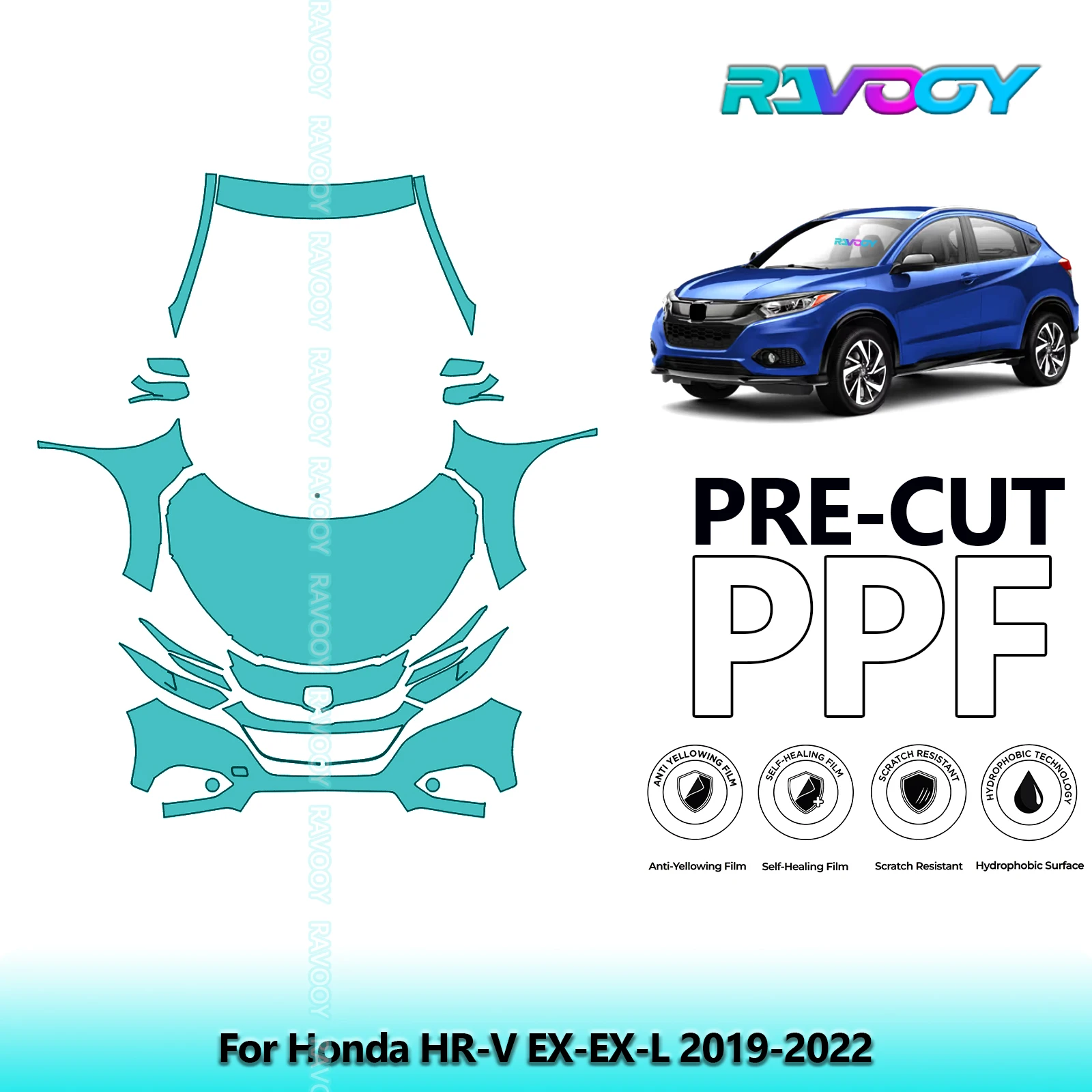 8.5Mil Front Kit Precut Paint Protection Film PPF Clear Bra For Honda HR-V EX-EX-L 2019-2022
8.5Mil Front Kit Precut Paint Protection Film PPF Clear Bra For Honda HR-V EX-EX-L 2019-2022