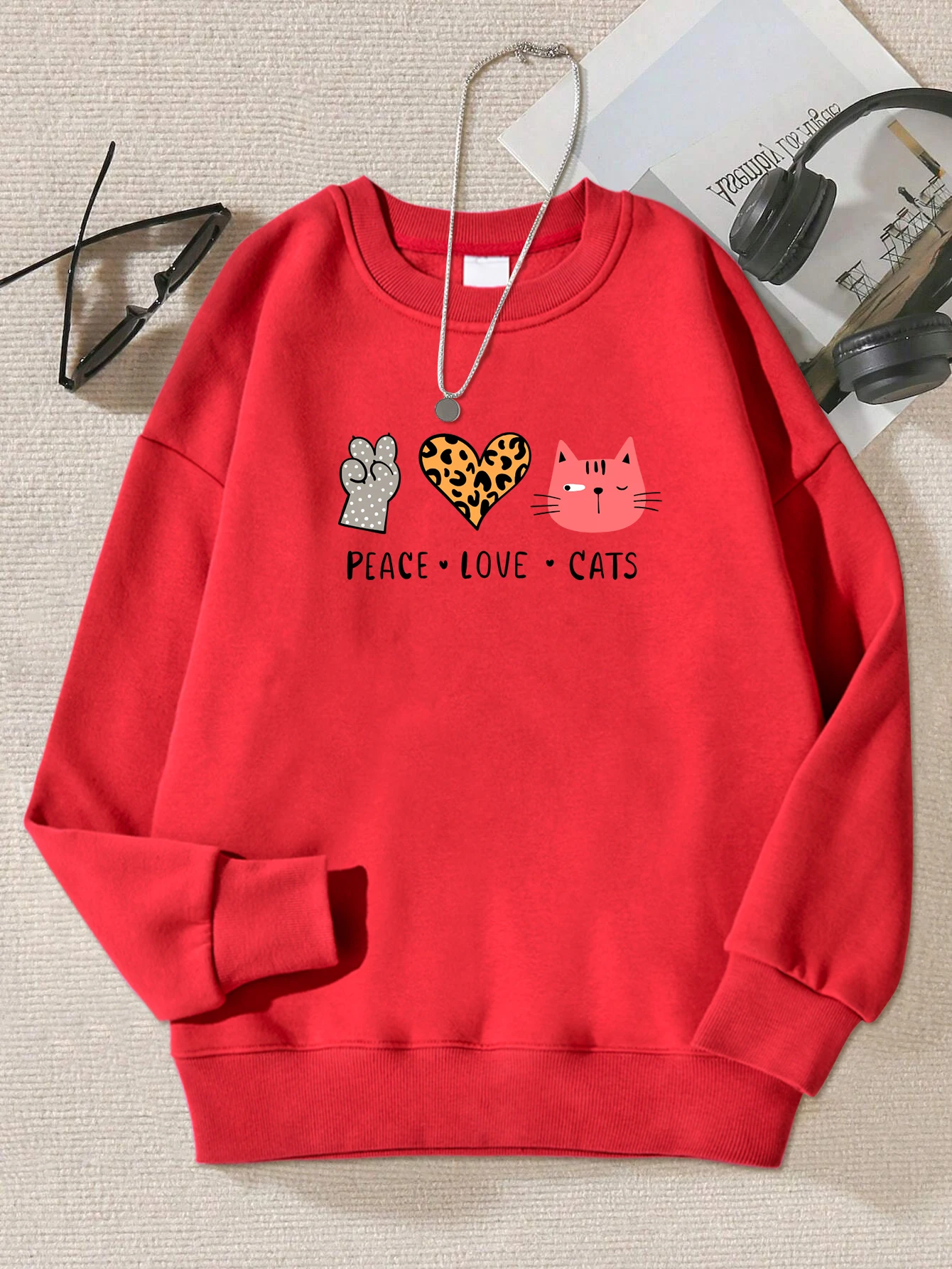 Peace Love Cats Printed Sweatshirts Women Fleece Soft Pullovers Street Oversize Sportswear Autumn Casual Unisex Clothing
Peace Love Cats Printed Sweatshirts Women Fleece Soft Pullovers Street Oversize Sportswear Autumn Casual Unisex Clothing