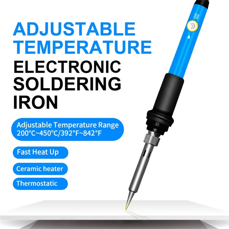 A84X-Soldering Iron Heat Set Insert Tool, 60W 2200V Soldering Welding Iron Kit With Iron Tips And Heat Set EU Plug
A84X-Soldering Iron Heat Set Insert Tool, 60W 2200V Soldering Welding Iron Kit With Iron Tips And Heat Set EU Plug