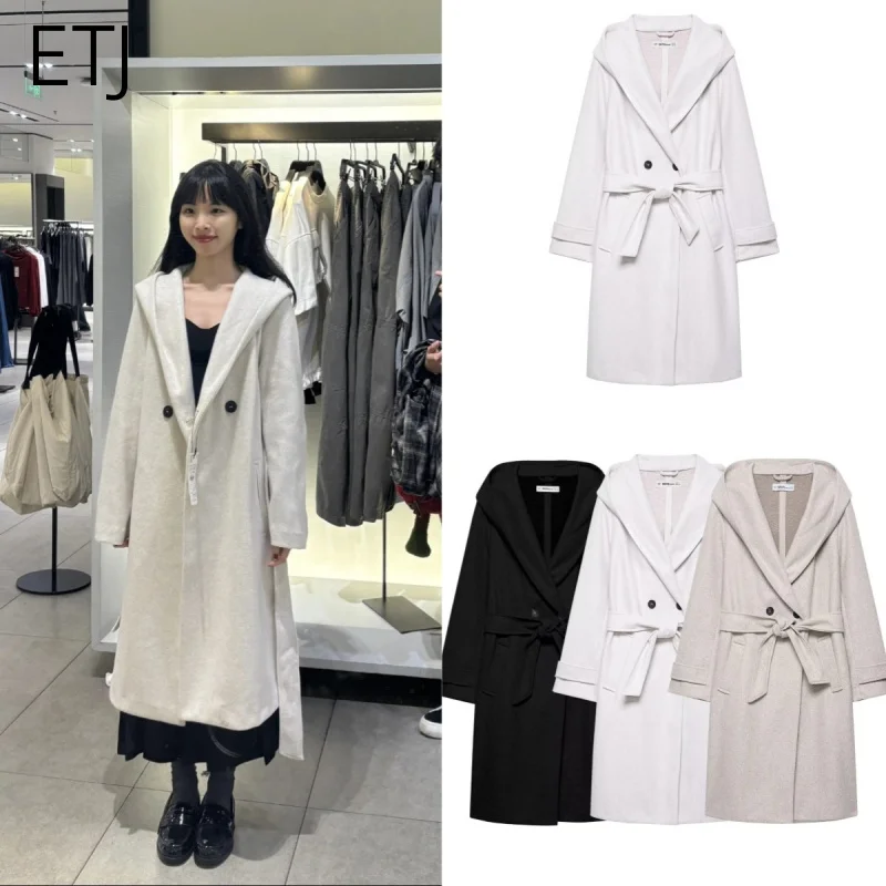 ETJ 2025 осень-зима новые продукты женская мода халат стиль длинный рукав мягкое пальто с капюшоном повседневное длинное пальто 
ETJ 2025 осень-зима новые продукты женская мода халат стиль длинный рукав мягкое пальто с капюшоном повседневное длинное пальто