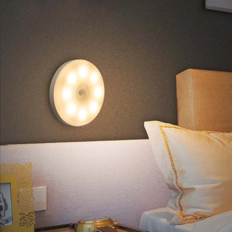 USB Rechargeable Lamp Round Motion Sensor Night Lights Under Cabinet Light Closet Lamp Kitchen Bedroom Decoration
USB Rechargeable Lamp Round Motion Sensor Night Lights Under Cabinet Light Closet Lamp Kitchen Bedroom Decoration