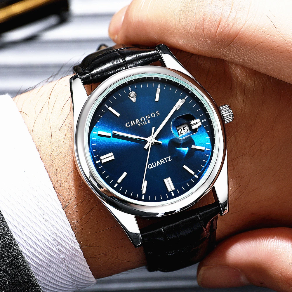 CHRONOS Luxury Mens Leather Watches Brand Waterproof Luminous Date Stylish Business Sports Analog Casual Wristwatches Male reloj
CHRONOS Luxury Mens Leather Watches Brand Waterproof Luminous Date Stylish Business Sports Analog Casual Wristwatches Male reloj