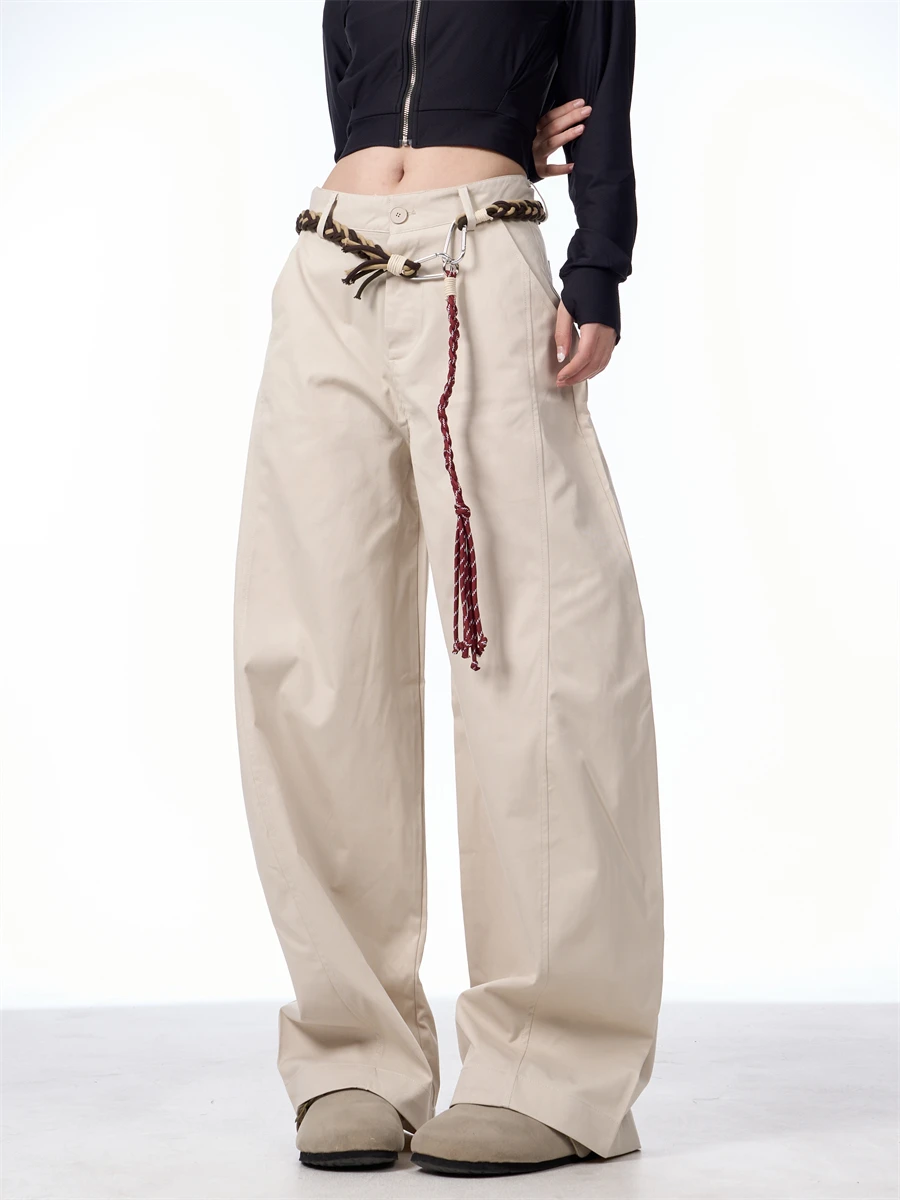 Retro Style Casual Loose Wide Leg Pants Women's Loose Fit Straight Cut Trousers with Belt Workwear Fashion Spring Summer
Retro Style Casual Loose Wide Leg Pants Women's Loose Fit Straight Cut Trousers with Belt Workwear Fashion Spring Summer