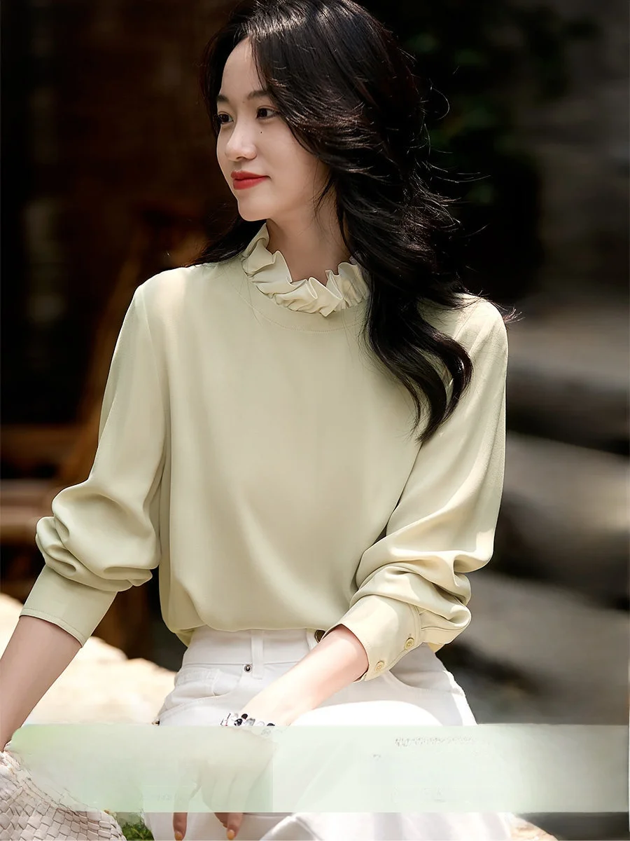 Romantic Elegant Xhange Acetate Detachable Lace Collar Long Sleeve Women's Shirt Commute Style Straight Cut Spring New 2026
Romantic Elegant Xhange Acetate Detachable Lace Collar Long Sleeve Women's Shirt Commute Style Straight Cut Spring New 2026