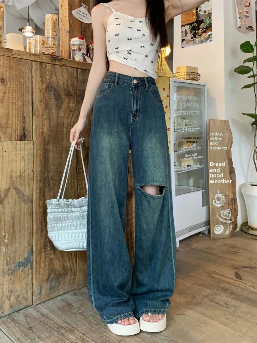 High Waist plus Size Denim Jeans Women's Summer New Style Vintage Loose Fit Slimming Wide Leg Floor-Length Pants
High Waist plus Size Denim Jeans Women's Summer New Style Vintage Loose Fit Slimming Wide Leg Floor-Length Pants
