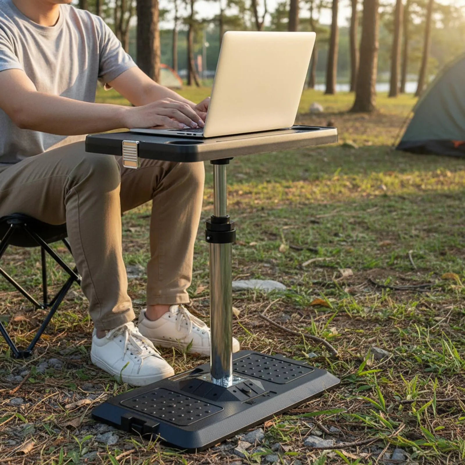 Pneumatic Car Desk Stable Base Foldable Car Desk for Camping
Pneumatic Car Desk Stable Base Foldable Car Desk for Camping