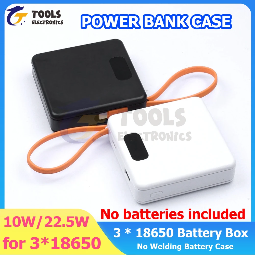 3 Slots 18650 Battery Box DIY Power Bank Kit 10W / 22.5W No Welding Battery Case Fast Charging Case With Charge Cable
3 Slots 18650 Battery Box DIY Power Bank Kit 10W / 22.5W No Welding Battery Case Fast Charging Case With Charge Cable