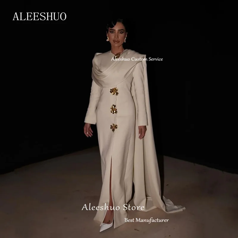 Modern Mermaid Satin Evening Dress Glitter Sequined O-Neck Long Sleeves Prom Evening Gown Sexy Side Slit Floor-Length Customized
Modern Mermaid Satin Evening Dress Glitter Sequined O-Neck Long Sleeves Prom Evening Gown Sexy Side Slit Floor-Length Customized