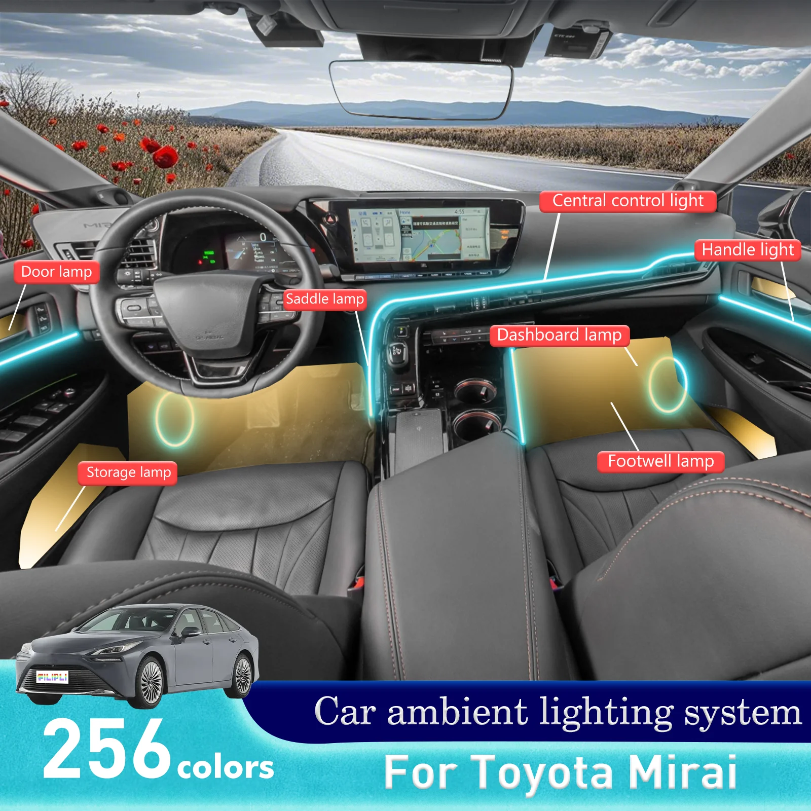 For Toyota Mirai Car Interior Mood Ambient Light RGB 64-Color LED Smart Remote Control Atmosphere Lamp Energy Saving Kit
For Toyota Mirai Car Interior Mood Ambient Light RGB 64-Color LED Smart Remote Control Atmosphere Lamp Energy Saving Kit