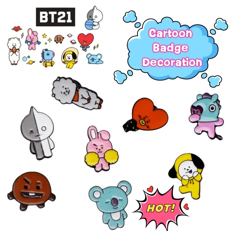 BT21/Cooky Shooky mang Creative Personality Student Schoolbag Metal Badge Anime Cartoon Cute Clothes Brooch Dress Up Bonus Gift
BT21/Cooky Shooky mang Creative Personality Student Schoolbag Metal Badge Anime Cartoon Cute Clothes Brooch Dress Up Bonus Gift