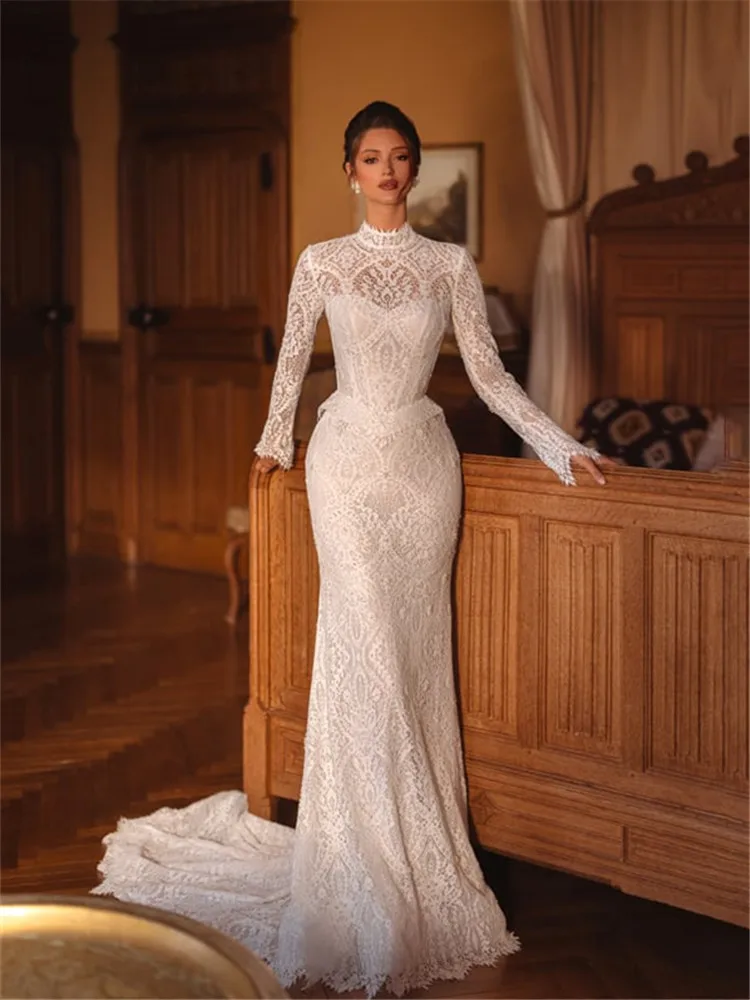 Vestido De Novia Corte Sirena Свадебные платья с длинными рукавами Винтажное платье Кружевное платье Vestidos Tallas Curvy Elegante Alta Costura Woman
Vestido De Novia Corte Sirena Свадебные платья с длинными рукавами Винтажное платье Кружевное платье Vestidos Tallas Curvy Elegante Alta Costura Woman